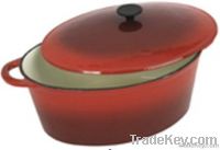 6.5L cast iron enamelled oval casserole