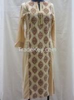 Stylish Wear! Full Embroidered Linen Kurtis 