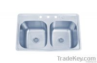 Top mount stainless steel sink