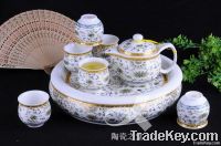 8 pc Chinese porcelain tea set, teaware, drinkware