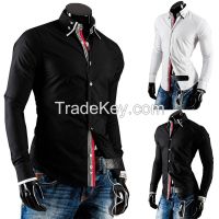 NEW MENS LUXURY CASUAL SLIM FIT STYLISH DRESS SHIRTS