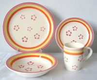 16pcs hand painted stoneware dinner set