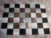 Authentic Cowhide Patchwork Rug, Excellent Tricolour