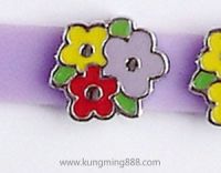 8mm metallic enamel flower shape  slide  charm HF99-8-49