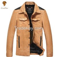 Stylish Italian Vintage Men's Real Leather Fashion Jacket, Slim Fit / Biker Coat