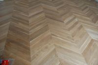 Chevron solid oak parquet