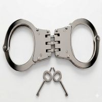 Security Department Metal Handcuffs Centre Hinged