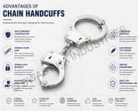 Security Department Handcuffs Centre Chained Double