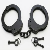 Police Department Metal Handcuffs Centre Chained