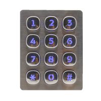 Waterproof Style 12keys backlight  USB/PS/2 Interface Type industrial  matrix security keypad for fuel dispenser