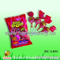 28g Twisted Fruit Lollipop with Bubble Gum