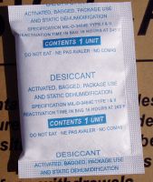 1uint (33 grams) clay desiccant in Tyvek bag