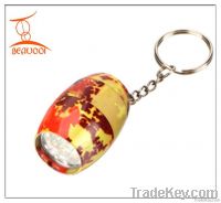 Egg shape 6led led flashlight with keychain