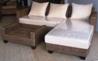 Rattan and water hyacinth sofa