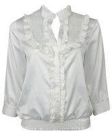 Lace Yoke Satin Blouse