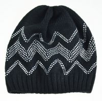 2025 New style knitted hat  Set with diamonds Unisex BSCI RWS