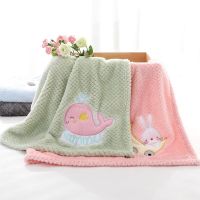 OEM Fluffy Baby Blanket with Embroidery Ultra Soft Flannel Fleece Blanket