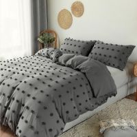 Chinese factory 100% polyester microfiber dot jacquard bedding set bed set for home