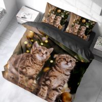 Customized 3D Digital Printed Microfiber Cats Bedding Set, Unique Gift For Everyone From China