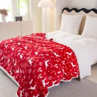Urtal Soft And Warm Flannel Sherpa Christmas Throw Blanket With Santa Claus Design For Bed Couch Great Gifts For Everyone