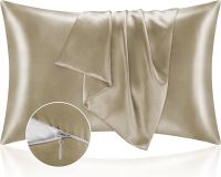 Wholesale Satin Pillowcase with Zipper Coral Pillow Cases Super Soft and Cooling Silk Pillow Cover Oeko imitated Silk Pillow Cases