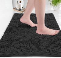 New Custom Non-Slip Soft Super Water Absorbent Machine Washable Dry Bath Rugs Bathroom Mat Shaggy Chenille Bath Mats