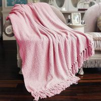 Tweed Knitted Throw Blanket