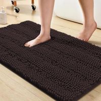 Chenille Bathroom Rugs Set Non-Slip Bath Mats for Bathroom Super Absorbent Shaggy Rugs for Tub Shower Toilet Bath Rug Plus U