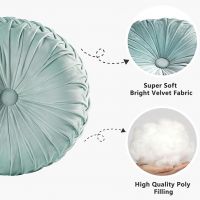 Solid Color Quilted Round Pumpkin Throw Pillow Nordic Living Room Window High Elastic Cushion Couch Cozy Decorative Floor Pillow