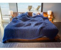 Hand Knit Weighted Blankets Chunky Knit Blanket Sustainable Breathable Organic Cooling Weighted Blanket Machine Washable blankets