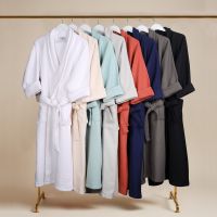 Superior Waffle Weave Cotton Unisex Bathrobe with Belt, Soft and Absorbent Robe for Men and Women Bath Essentials Robes From China
