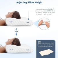 Memory Foam Pillow for Neck Pain Relief, Adjustable Ergonomic Cervical Sleeping, Orthopedic with Washable Cover, Bed Pillows Side