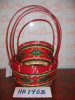 braided handle bamboo  basket