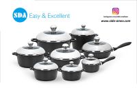 Classic Aluminum die cast non-stick cookware set with ceramic coating die-casting