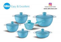 Innovative Aluminum die cast non-stick cookware set with ceramic coating die-casting