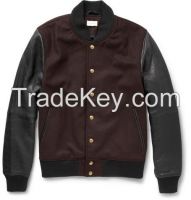 BAMBINO LEATHER AND WOOL-BLEND BOMBER JACKET From Pakistan