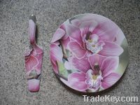 10.5inch cake plate+serve knife