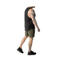 customize bodybuilding Gym Stringer Y Back fitness muscle Tank Top Men drop shoulder armhole cut off curve hem scope workout From Pakistan