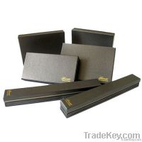 jewelry box set with golden logo on the top