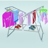 movable, folding butterfly- type clothes drying rack