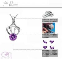 silver pendants, Imperial crown shape fashion jewelry, silver plated platinum