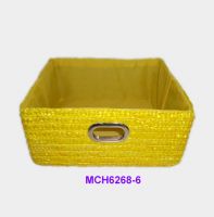 straw basket, storage basket with cotton liner, drawer basket