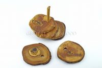 olive wood rustic saucer/coaster/sous-tasse set