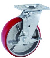 Heavy duty cast iron  PU caster