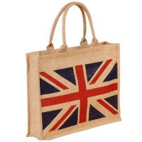 Jute tote bag with zipper