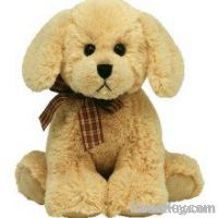 plush sitting dog with scarf