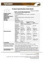 Citric Acid Monohydrate