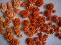 hand carve genuine coral rose cameo