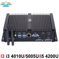 Partaker I3 Mini Computer Fanless Mini PC Windows 10 Core i3 4010U i3 5005U i5 4200U i7 5550U 2*RS232 industrial PC Rugged PC