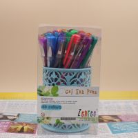 40 colors gel pen set with metal mesh pen holder